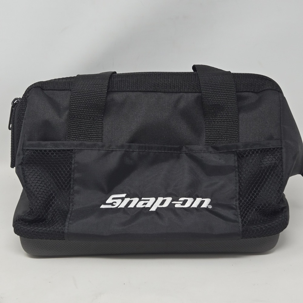 Snap-on Tools Insulated Lunch Bag Black Cooler Hard Bottom Mesh Pockets